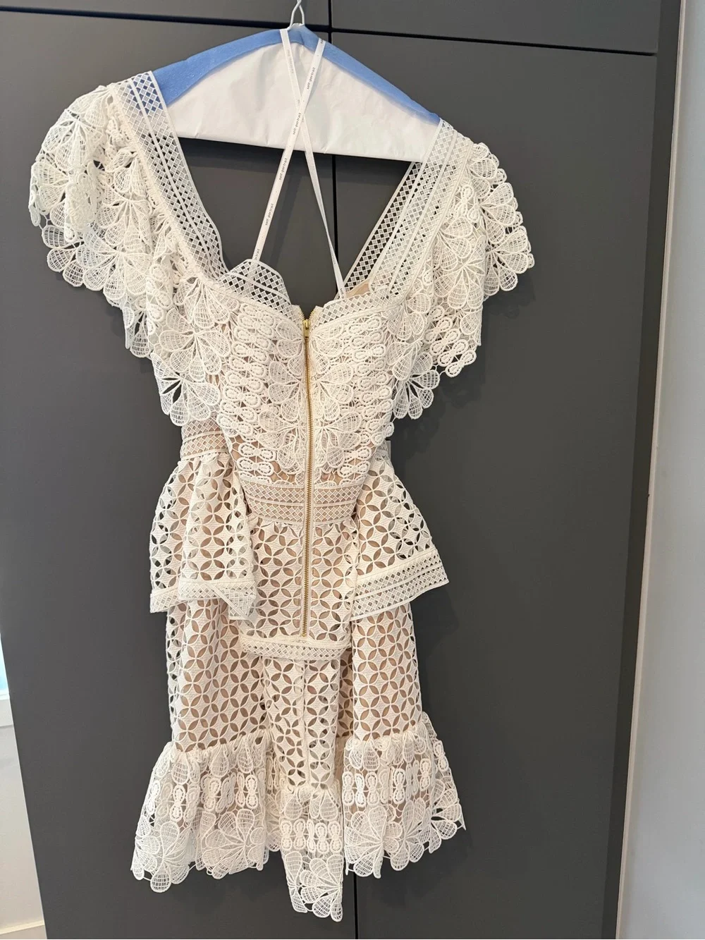 Self-Portrait white/cream Crochet Mini Dress - Picture 2 of 4